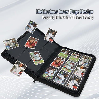 Trading Card Binder, Premium 9 Pocket Double Sided 540 Pocket PU Card Collection Binder, Collectible Trading Card Albums for MTG, TCG, Sport Card, Game Cards (Blue)