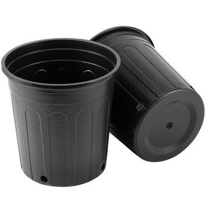 HAKZEON 25 Packs 1 Gallon Nursery Trade Pots, Black Plastic Plant Nursery Pots Round Planter Nursery Pot for Plants Flowers, Succulents, Vegetables, Seedling