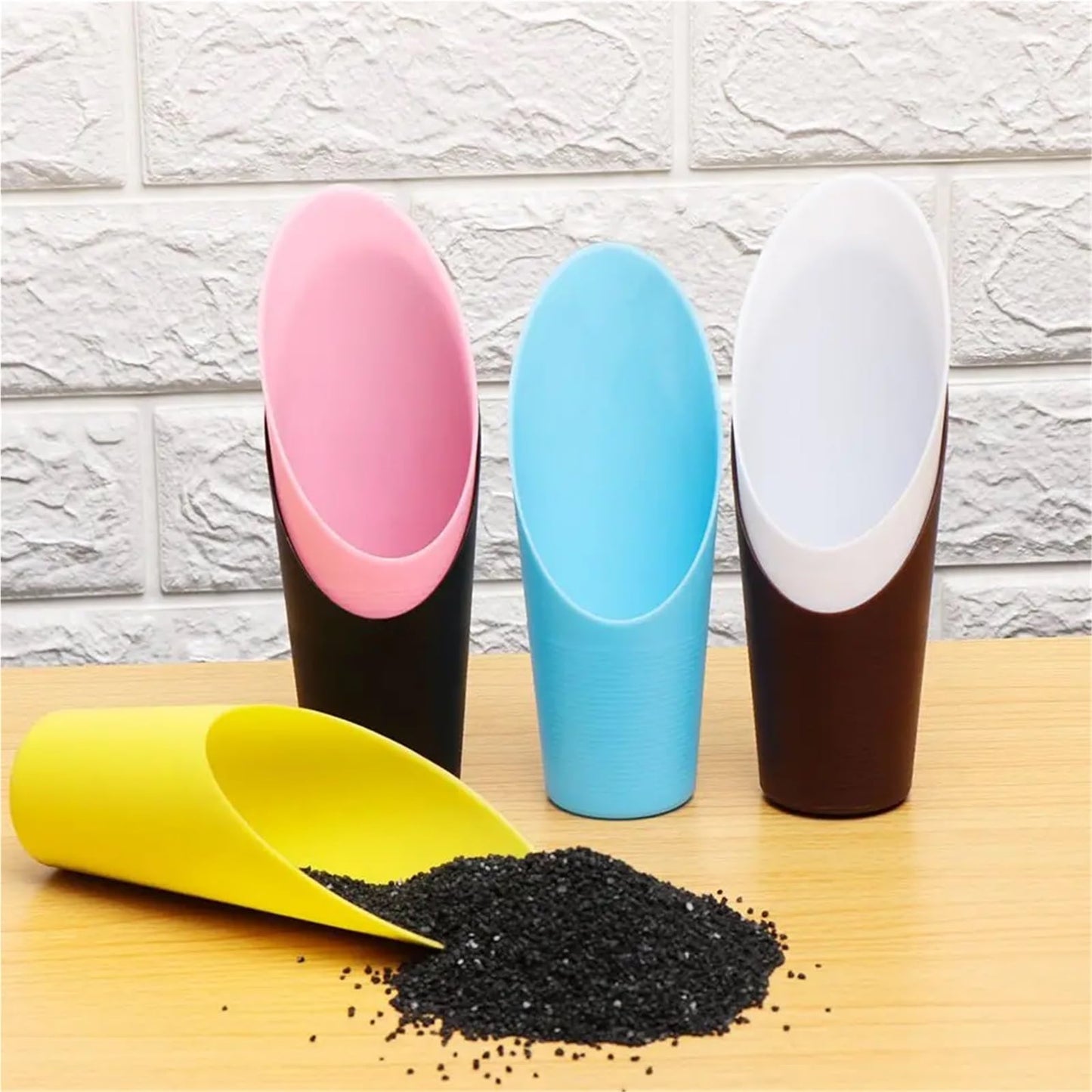 Bonsai Soil Scoop 6PC Plastic Soil Shovel Cup for Garden Spade Cultivation Bucket Potted Bonsai Fleshy Plant Mini Home Gardening Tools(Pink)
