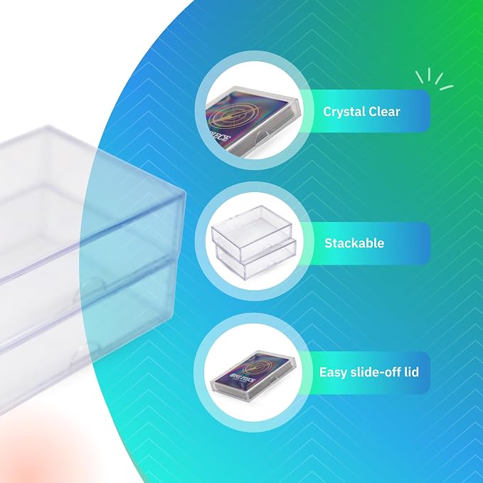 Gary Plastic Packaging 20-Pack Clear Acrylic Card Storage Boxes with Lids – Holds 52 Playing Cards or 50 Standard Trading Cards Each, Stackable Organizer for Sports & TCG Cards (Unsleeved)