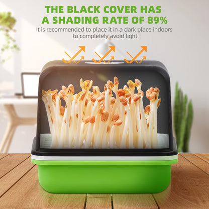 DOITOOL Peanut Sprouts Hydroponic Box 3Pcs Nursery Trays with Lid 6.69X6.69X6.10In Soil-Free Seed Germination Tray for Indoor Gardening and Home Plant Propagation
