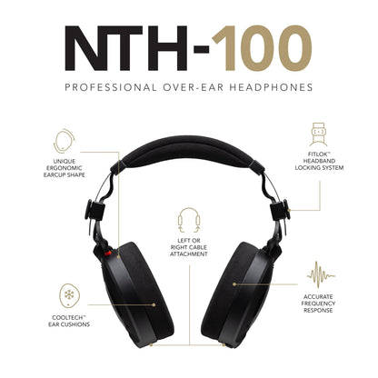 RØDE NTH-100 Professional Over-ear Headphones For Content Creation, Music Production, Mixing and Audio Editing, Podcasting, Location Recording,Black