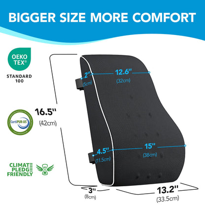 Lumbar Support Pillow for Office Chair,Office Home, College Dorm Room Essentials,Back Support Pillow for Car, Chair Cushions,Back Pain Relief Improve Posture,Mesh Cover Double Adjustable Straps