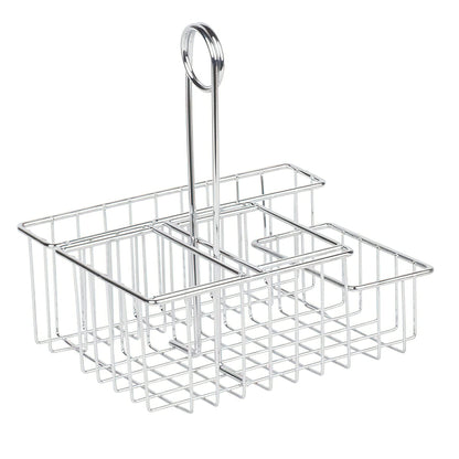 GET Modern Chrome Metal Four Compartment Condiment Caddy Table Caddies Collection