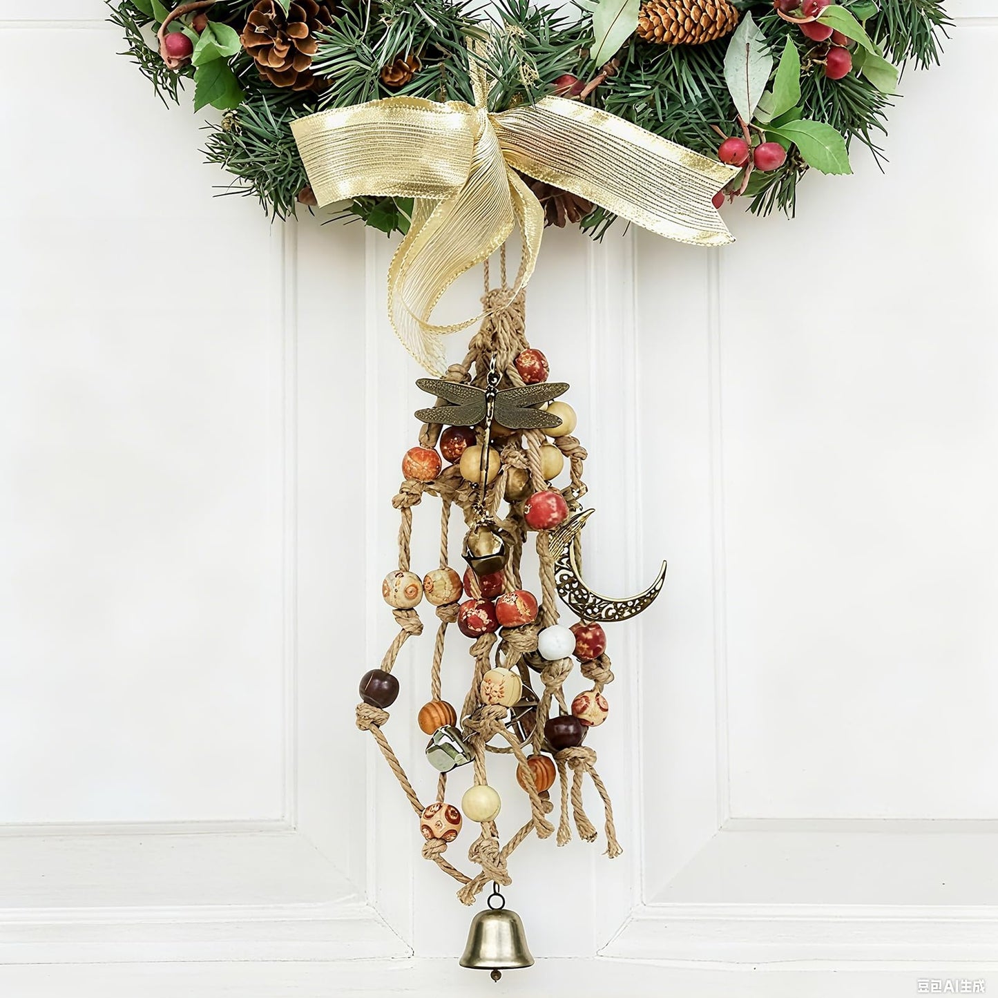 Witch Bells for Magic Home Protection, Handmade Wicca Decor for Door Knob, Witch Decor Clear Negative Energies and Attracts Positive, Wicca Supplies, Witch Stuff, Gifts for Witchy Women