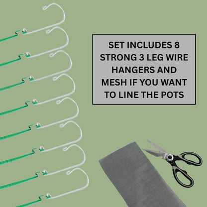 DESQUIGGLE Set of 8 Strong Thick Plastic Hanging Orchid Pots with Holes and Hangers. 2 Each of 9 Inches Wide, 7.5 Inches, 6.5 Inches, 5.5 Inches, Orchid Pots for Repotting, Orchid Planters