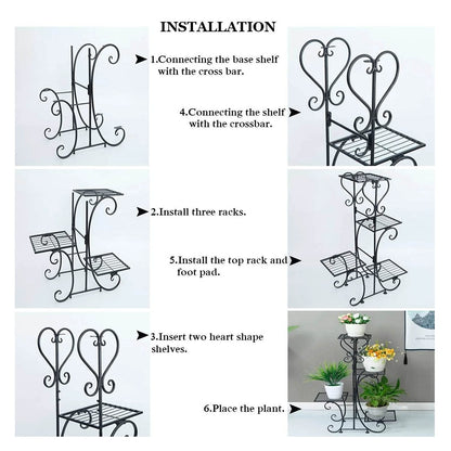 ZHOUYANB Plant Stand Tricycle Flower Pot Cart Bicycle Holder Rack For Home Garden Patio Shelves