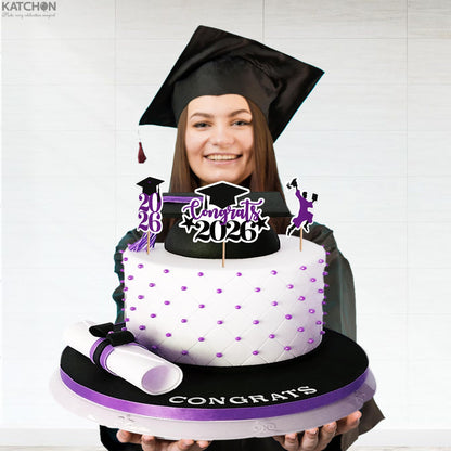 Graduation Decorations 2026 | Purple and Black Graduation Cake Topper 2026 - Pack of 36 | Graduation Cupcake Toppers 2026 for Graduation Decorations 2026, Dessert Toppers Grad, KatchOn