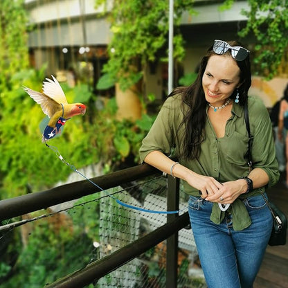 Adjustable Parrot Diaper, Parrot Clothes for Birds, Parrot Diaper Bird Flight Suit, Bird Diaper Harness, Bird Parrot Diaper with Elastic Training Rope (Dark Blue, 1PCS)