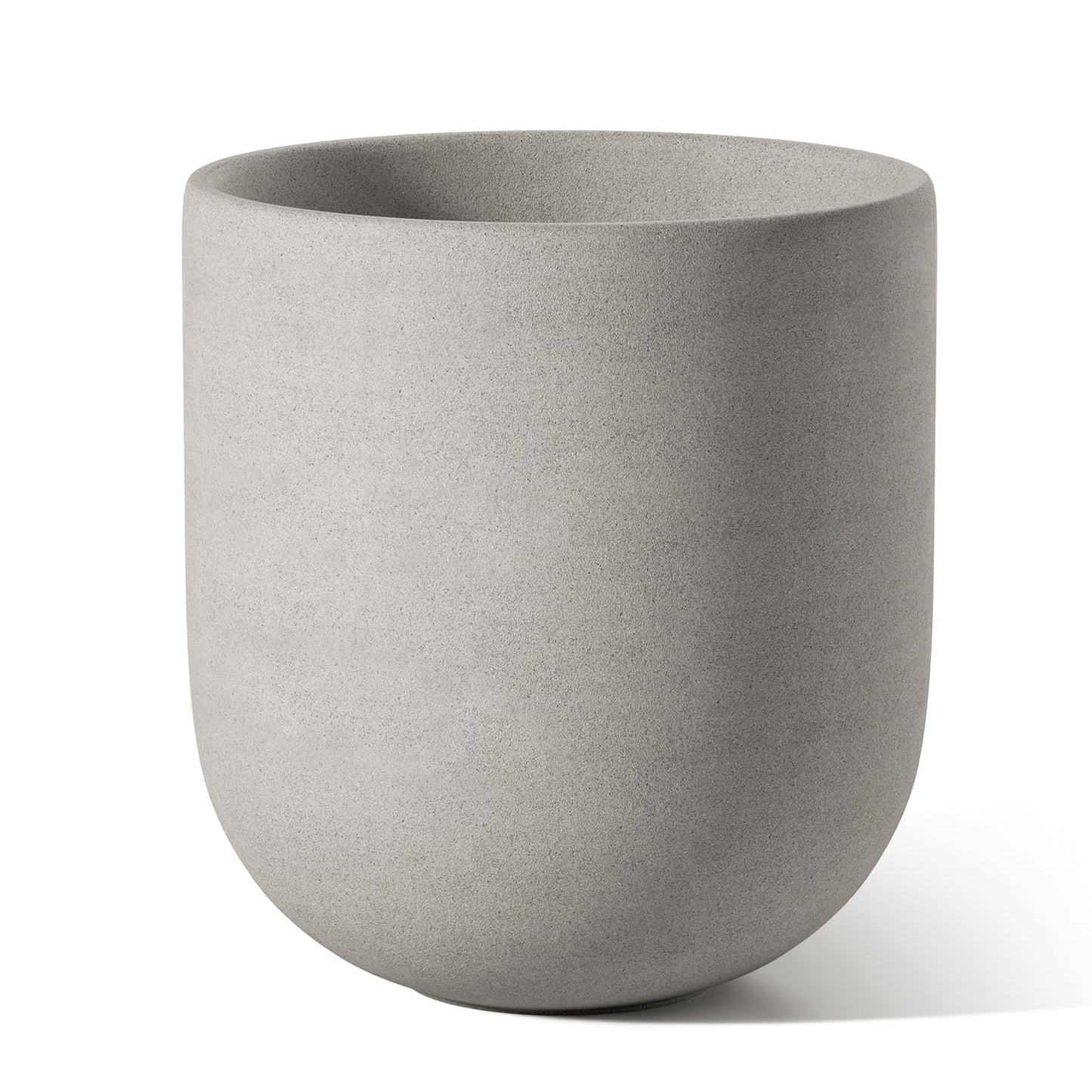 LE TAUCI 8 Inch Plant Pot, Ceramic Pot with Drainage Hole & Rubber Plug, Indoor Planter for Herbs & Small Houseplants, Cylinder Planter for Home Office, Neutral Gray