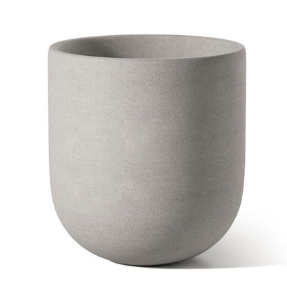 LE TAUCI 8 Inch Plant Pot, Ceramic Pot with Drainage Hole & Rubber Plug, Indoor Planter for Herbs & Small Houseplants, Cylinder Planter for Home Office, Neutral Gray