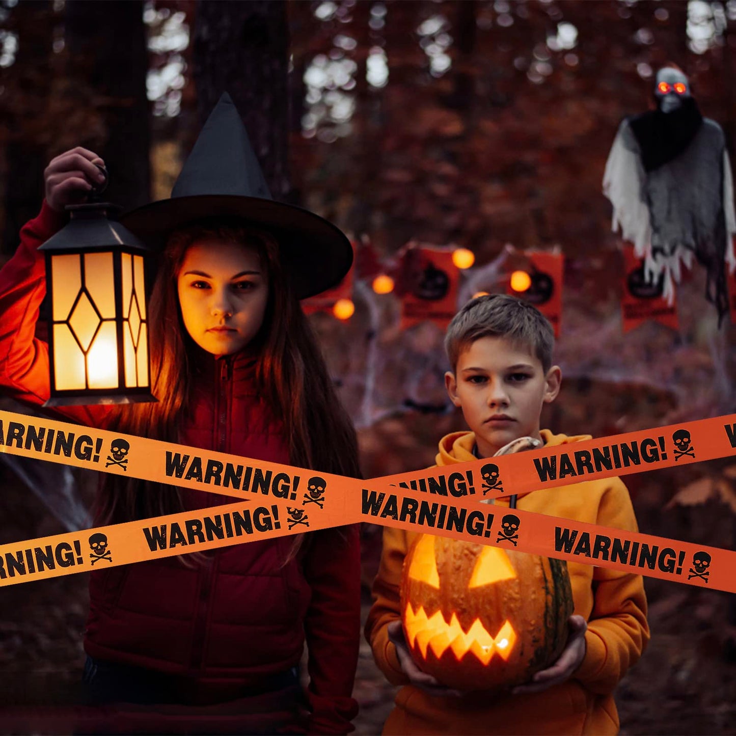 Chaoaixx 3 Pcs Halloween Fright Tape Bundle - Warning - Enter If You Dare - Haunted Keep Out, 3inx90ft Halloween Decoration Clearance,Caution Tape for Haunted Houses, Danger, Beware and Attention