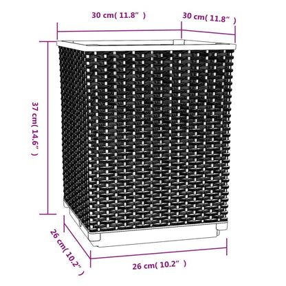 Todiikf Planter Box Set 2 Pack 11.8x11.8x14.6 in. Black Square PP Outdoor Garden Planter Boxes for Balcony, Patio & Garden