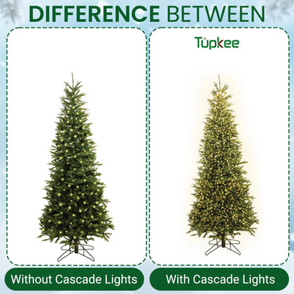 Tupkee LED Christmas Tree Lights, Warm White, 8 Feet, Model JT-DC120V0700-D, Random Twinkle, 208 of 832 Lights, Plastic