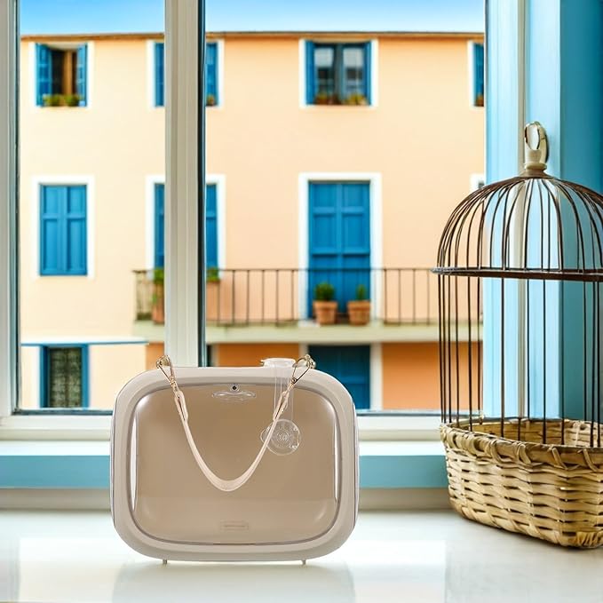 Toyvian Parrot Travel Cage Portable Bird Carrier Bag with Breathable Mesh Small Bird Carrying Cage for Parakeets and Cockatiels Outdoor Use