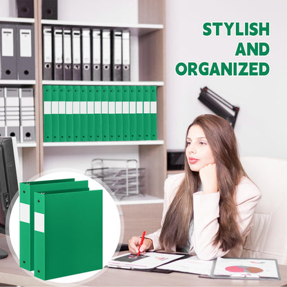 Henoyso 24 Pcs Green 1.5" 3 Ring Plastic Binder Bulk, 1 1/2 Inch Soft Flexible Binders Round Rings, Fits Letter Size 8.5'' x 11'' Paper, Holds 350 Sheets, for School Office (1.5 Inch)