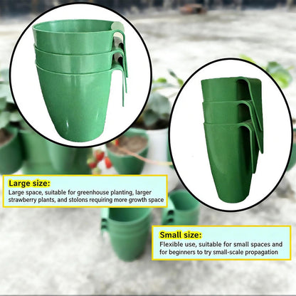 HEIMA STUDIO Strawberry Propagation Cups with Runner Forks, Breathable Plant Starter Pots for Rooting Runners, Greenhouse Seedling Containers for Balcony & Garden, Food Grade with Holes