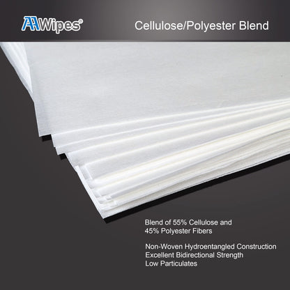 AAwipes Cleanroom Wipes 6" x 6" (Bag of 300 Pcs, Grade A, 68 GSM) Lint Free Wipes Cellulose/Polyester Wipers for Lab, Electronics, Pharmaceutics, Electronics, Printing, Semiconductor etc. (NW06806)