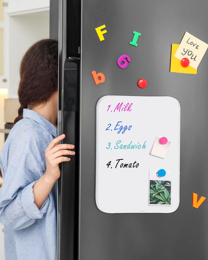 VUSIGN Small Dry Erase White Board, 8.5 x 11 Inches Mini Whiteboard, Magnetic Board for Wall, Fridge, Locker, Kids, Students, Sliver
