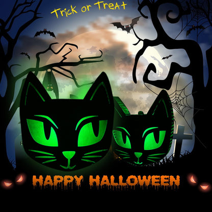 Halloween Black Cat Lights, Light Up Black Cat Sign Decoration, Battery Operated Hanging Night Lights for Halloween Party Bedroom Home Wall Tabletop Decor