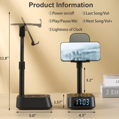 ASEAT Gifts for Men Women, Adjustable Phone Stand Bluetooth Speaker, Birthday Gifts Him Husband, Phone Holder for Kitchen Desk Bedroom, Cool Tech Gadget for Dad Mom Boyfriend, Christmas Ideal