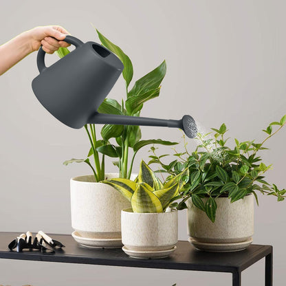 TEIUKAX Indoor and Outdoor Watering Can - Long Spout -1/2 Gallon (64oz) - Grey