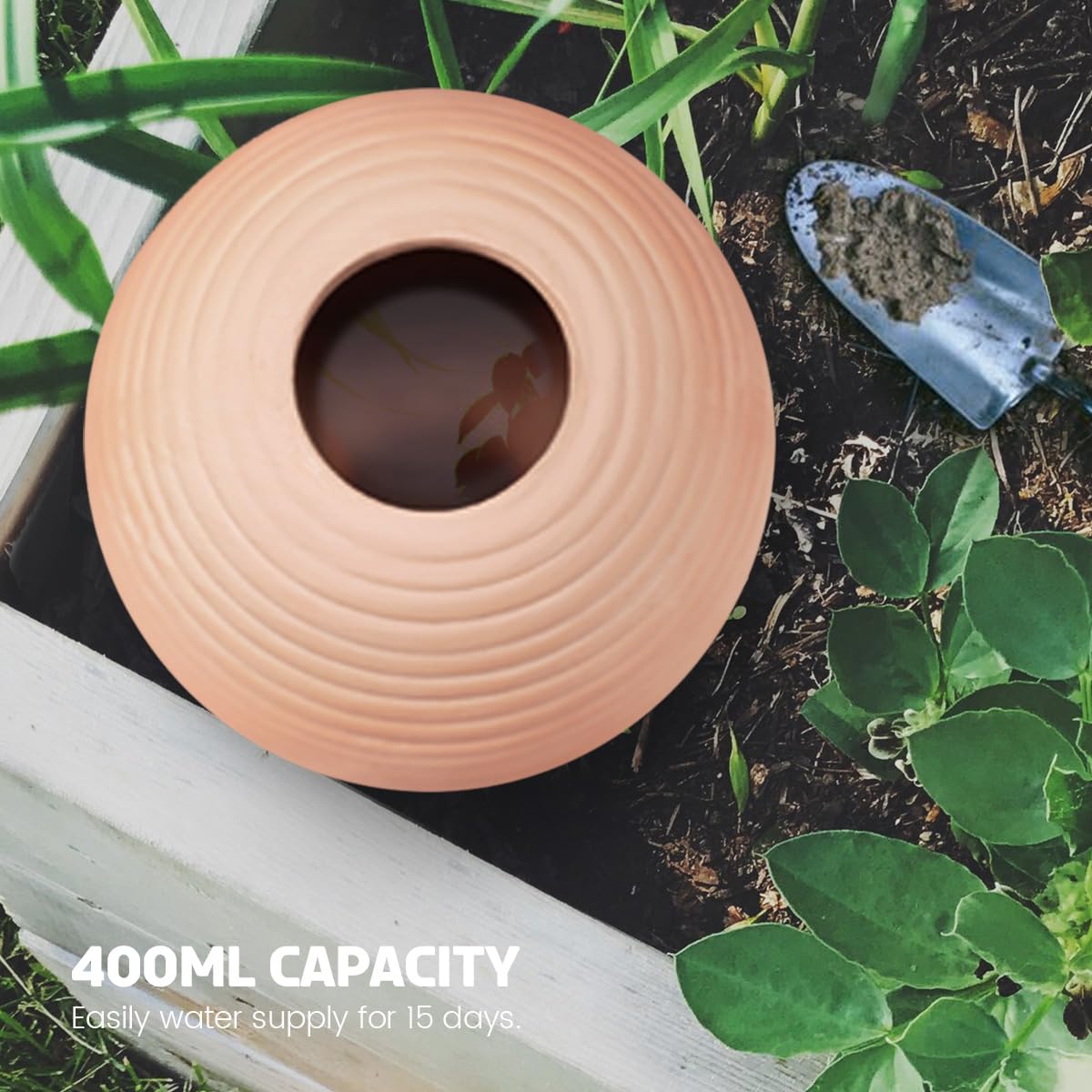 eusbon Plant Watering Globes Set of 4, 14oz Terracotta Self-Watering Globes for PottedPlants, Watering Planter Insert Bulbs with Cork Stoppers, Automatic Watering Spikes for Indoor&Outdoor Plants