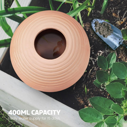eusbon Plant Watering Globes Set of 4, 14oz Terracotta Self-Watering Globes for PottedPlants, Watering Planter Insert Bulbs with Cork Stoppers, Automatic Watering Spikes for Indoor&Outdoor Plants