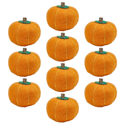 CHGCRAFT 10 Pcs Wool Felt Pumpkin 1.7 Inch Mini Fall Handmade Wool Felt Pumpkins for Crafts Autumn Thanksgiving Halloween Party Favors Farmhouse Decor, Orange Yellow