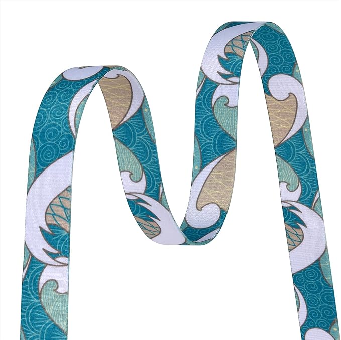 Mihqy Dog Collar with Bohemia Floral Tribal Geometric Patterns - Soft Ethnic Style Collar Adjustable for Small Medium Large Dogs(Sea Wave,L)