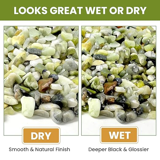 3/8 Inch Polished Decorative Pebbles, River Rocks for Indoor Plants, Succulents, Planters, Vases, Fish Tank, Aquarium Gravel & Landscaping, Jade Green, 12LB