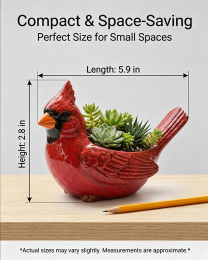 expgaze Cardinal Bird Succulent Planter, Red Cardinal Flower Pot Resin Decorative Bird Planter for Indoor Outdoor Plants, Cute Animal Plant Pot Garden Windowsill Desk Decor Unique Gift (A-1pc)