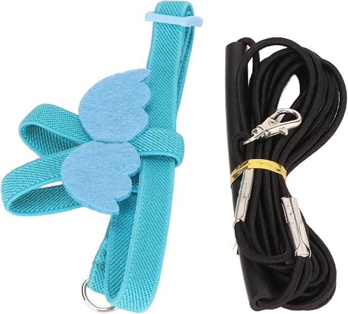 Parrot Bird Harness Leash, Adjustable Parrot Nylon Anti Bite Flying Training Rope, Pet Outdoor Traction Lead, Bird Parrot Flight Suit with Leash for Parakeets Cockatiels Conures Budgies(XS-Blue)