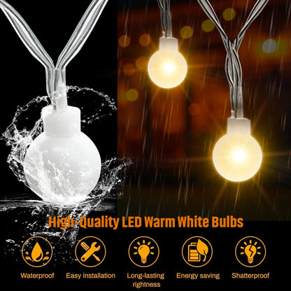 Eliteemo LED Canopy Lights for 10x10Ft Canopy, 40 Ft LED Canopy String Light, Outdoor Canopy Tent Lights with 80 LED Warm White Bulbs and 8 Modes, Waterproof, Super Bright to Display at Night Outdoors