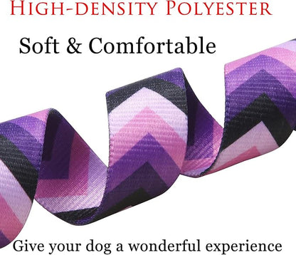Mihqy Dog Collar with Bohemia Floral Tribal Geometric Patterns - Soft Ethnic Style Collar Adjustable for Small Medium Large Dogs(Purple Arrow,M)