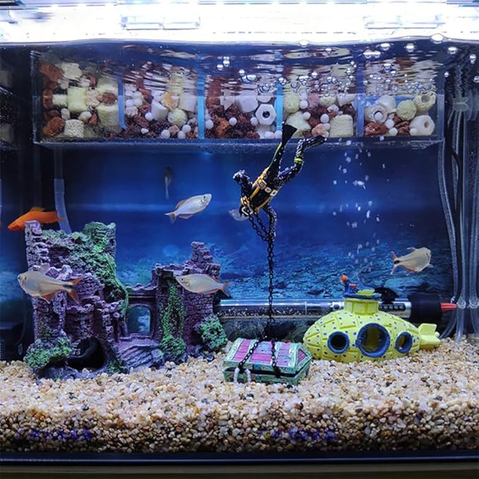 Large Fish Tank Decorations Castle Aquarium Decorations Large Resin Coral Castle Ornaments Fish House Breed Tank Decor for Marine Betta Fish Tank Landscape