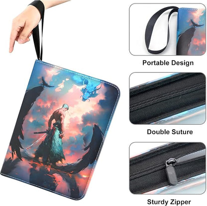 400 Pockets Zoro Card Binder for One Piece Zoro Cards,Portable Waterproof Card Storage Book with Removable Sleeves, Children Gifts for Anime, Sword and TCG Card, Luffy-Style 6, WEST010