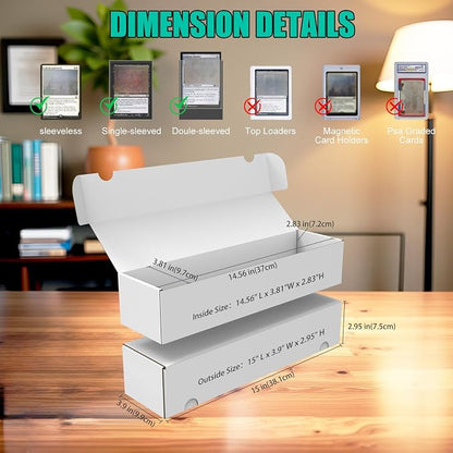 Card Box for Trading Cards Storage Box, Laminated Card Storage Box with Dividers, 1100 Count White Cardboard Boxes for Mtg/TCG/Magic/ Sports Card Storage,Trading Card Holder for Collector(3 Pack)