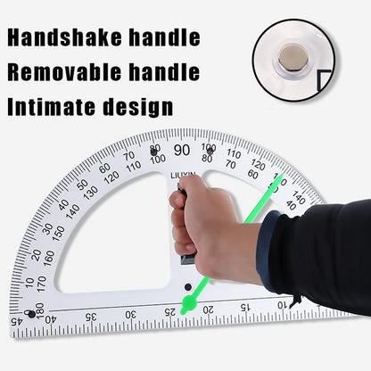 Magnetic Geometry Tool, Protractor, Triangle Rulers Easy Attachment Blackboard Measurement Kit, Teacher Board Protractor Multi-Purpose Kit Large (Transparent-2pc)