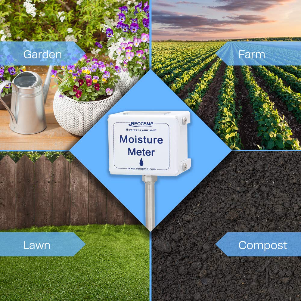 Reotemp 15 Inch Garden and Compost Moisture Meter, Garden Tool Ideal for Soil, Plant, Farm and Lawn Moisture Testing