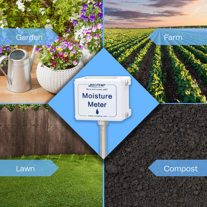 Reotemp 15 Inch Garden and Compost Moisture Meter, Garden Tool Ideal for Soil, Plant, Farm and Lawn Moisture Testing