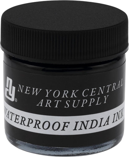 New York Central® India Ink 1oz Bottle - Make an Impact with Matte Black India Ink, Perfect for Artists, Calligraphy, Illustrations, & More