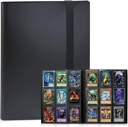 Trading Card Binder 9 Pocket, 360 Card Waterproof Folder with Side Loading Sleeves, Sturdy Card Collection Album for MTG, TCG, Game Cards & Sports Cards (1, Black)