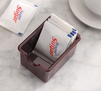 New Star Foodservice Plastic Sugar Packet Holder, Brown, Set of 12