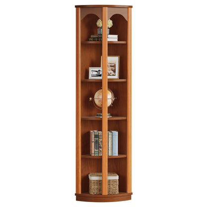 Tribesigns 5-Tier Corner Shelf, 67-Inch Tall Corner Bookshelf Bookcase with Unique Shape, Narrow Shelving Unit Storage Rack for Living Room, Home Office, Kitchen, Small Space