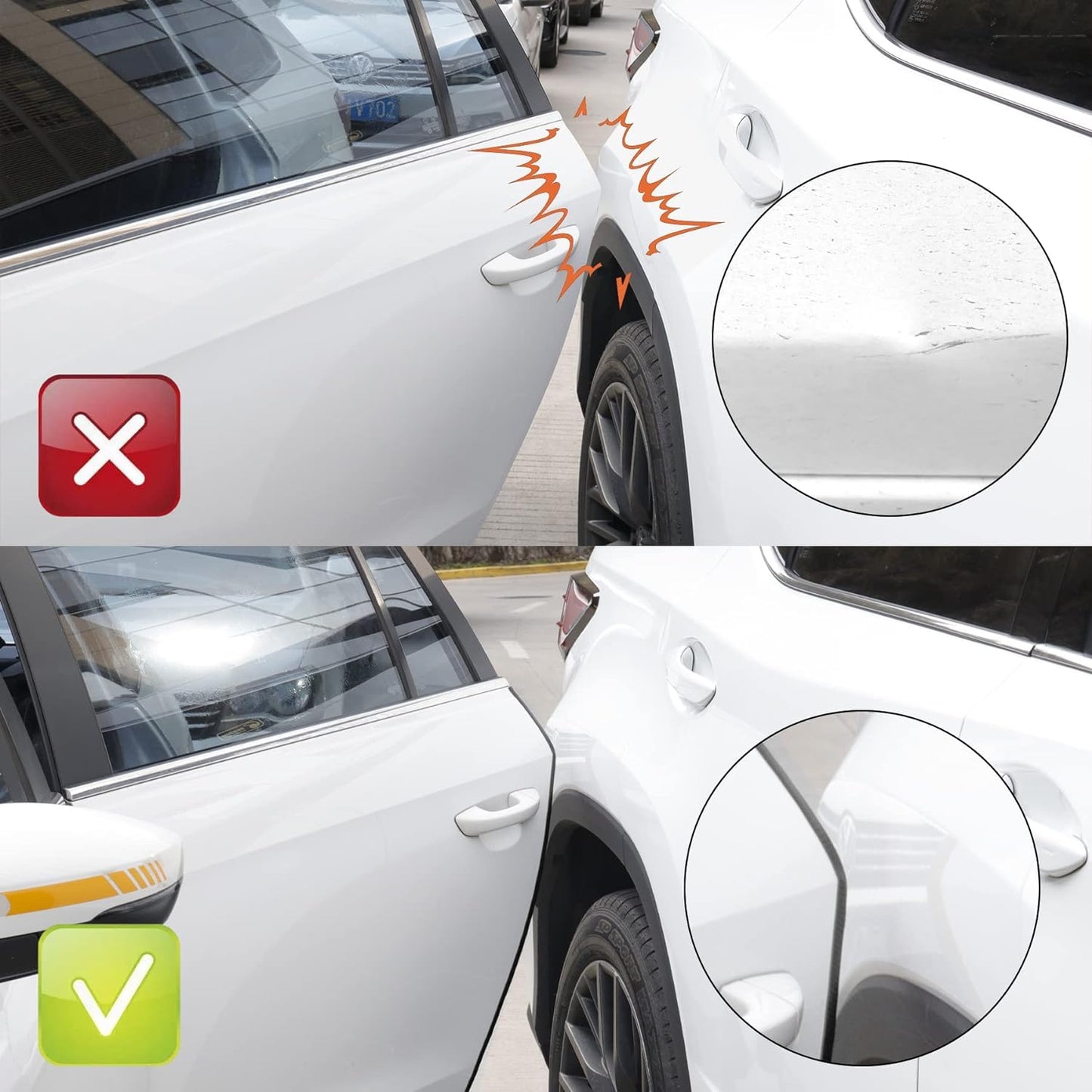 SINGARO 33Ft (10M) Car Door Edge Guard, No Glue Car Door Entry Guard Protective Strip, Rubber Edge Trim Car Door Protector, Applicable to Car, Truck, SUV and ATV, Car Exterior Accessories（Black-A）