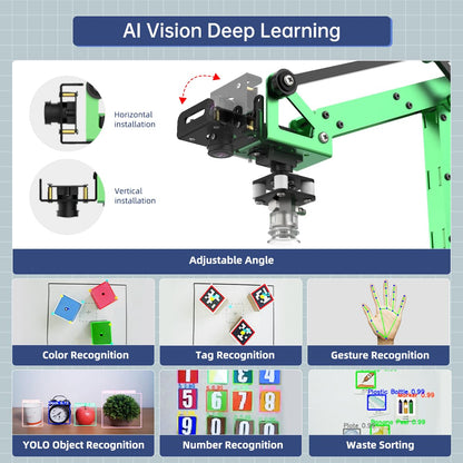 HIWONDER JetMax Jetson Nano AI Robot Arm ROS Open Source Vision Recognition Program Robot with Detailed tutorials and Source Codes