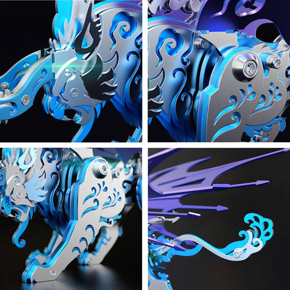 3D Metal Puzzles for Adults,3D Metal Model Kits Mechanical Qiong Qi Blue,Steel 3D Puzzles Stainless Steel Ornaments for Adults Home Decor Art Craft Gifts Toys