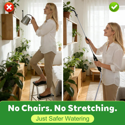 Electric High Reach Plant Waterer - Type C Wireless Hanging Plant Waterer, Battery Powered Sprayer Wand with Stainless Steel Telescopic (25.6"-34"), Indoor Watering Devices