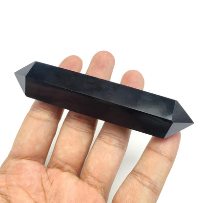 10cm Natural Crystal Tower Two Point Wand Obelisk 6 Faceted Crystals Point Chakra Stone Kit Home Decor Reiki Healing Gift (Green Fluorite)